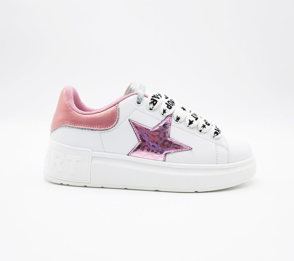 Sneakers Kim off white / rosa
