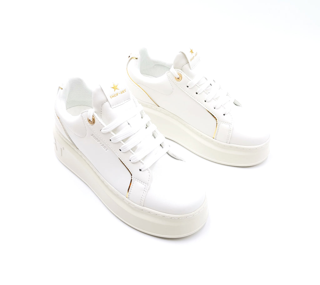 Sneakers Emily off white / gold